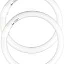 FC12T9/CW 32W Cool White Round Fluorescent Light Bulb, 12 Inch T9 32 Watts Circular Bulbs, 12'' FCL 32 Circline Bulb 4100K 841, G10q 4 Pin Prong Base, 2 Pack