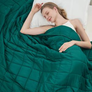 Weighted Blanket for Adults 12bs, 48"x72" Twin Size, Cooling Heavy Blanket for 110-130lbs with Premium Glass Beads, Soft Thick Big Blankets for All-Season Sleeping Comfort Breathable, Green