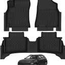 Falafa Floor Mats for 2025 Hyundai Kona(Not for EV), All Weather TPE Heavy Duty Anti-Slip Floor Liners 1st & 2nd Row for Hyundai Kona Car Mats Accessories, Black
