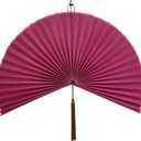 ChumDecor Fan Wall Decor,Large Bamboo Fan Wall Art for Boho Hanging Headboard,Decorative Folding Fan for Over Bed Decorations, (Pink, 31inch)