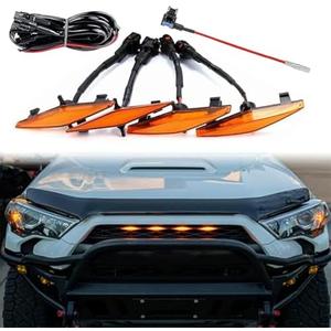 LED Grill Lights for 2014-2019 Toyota 4Runner TRD Pro Grille, Including SR5, TRD Off-Road, Limited, TRO Pro Models Raptor Style LED Light (Amber Light with Amber housing)