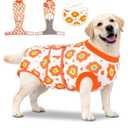 Dog Surgery Recovery Suit, Soft Breathable Onesie for Post Spay & Neuter, Alternative to Cone Collar, Full Bodysuit Clothing for Small Medium Large Dogs, Pet Anti Licking Abdominal Wounds Onesies, Medium, M (Back:13.0-15.4'', Weight:14-25 LB)