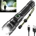 Goreit Linternas de alto lmenes recargables, 20000 lmenes XHP70.2 linterna LED USB sper brillante, linternas de mano de alta potencia para emergencias camping, IP67 impermeable, zoom