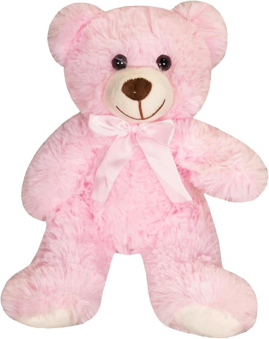 Teddy Bear Stuffed Animal13.78'' Pink Teddy Bear Plush Toy Cuddly Valentines Day Gift for Boyfriend or Girlfriend (Pink)