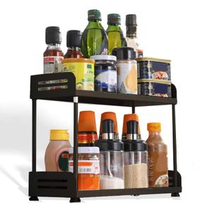 Riadyet 2-Tier Countertop Organizer Shelf – Functional Storage Rack for Kitchen, Bathroom, Vanity, Bedroom & More – Ideal for Spices, Toiletries, Skincare, and Makeup (Cream yellow)