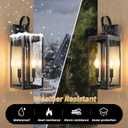 OKELI 17.6" 2-Pack Outdoor Wall Light Fixture, Large Exterior Porch Lighting 2-Light Farmhouse Outside Lantern Lights with Clear Glass Waterproof Wall Sconces Lamp for House Garage
