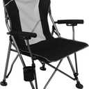 Camping Chair with Padded Hard Armrest,Cup Holder,Heavy Duty for Adults,Mesh Backrest,Portable Lawn Lightweight Outdoor Camp Chair,Support up to 400lbs (Black-mesh)