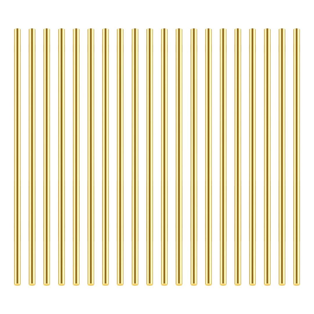 DYWISHKEY 20 Pieces 2.5mm Brass Rods, Brass Round Stock Lathe Bar Stock for DIY Craft Making, Handle Pin, 2.5mm in Diameter, 100mm in Length
