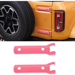 Rear Back Door Tailgate Hinge Trim Cover Exterior Decorative Spare Tire Bracket Accessories for Ford Bronco 2021 2022 Accessories 2 PCS Pink (NOT for Ford Bronco Sport) (Pink)
