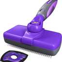 Hertzko Dog Slicker Brush and Dog Hair Remover - Self-Cleaning Brush for Cats and Dogs - Pet Hair Remover Brush for Fur - Gently Removes Mats, Tangles, and Loose Hair - Ideal for Home Use (Purple)