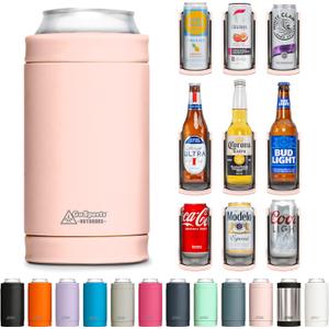 3 in 1 Insulated Can Cooler - 15+ Colors - Universal Size for 12 oz Cans, Slim Cans, and Bottles (Rose)