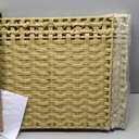 Cat Litter Box Furniture, Rattan Litter Box Enclosure Cabinet for Indoor Cats, Ventilated Covered Litter Box House, Decorative Litter Box Hider with Mat