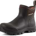 Trudave Men's Rain Boots Waterproof Garden Shoes, Ankle Rubber Work Boots, Camp Outdoor Snow Mud Boots for Farming, Hunting, Lawn Work, Size 8