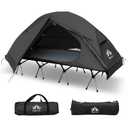 Night Cat Camping Cot Tent - Waterproof 1-Person Off-Ground Combo Cot Bed for Adults Portable Easy Set-up Tent Black 31.5'' Width