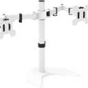 WALI Dual Monitor Stand, Free Standing Desk Mount for 2 Monitors up to 27 inch, 22 lbs. Weight Capacity per Arm, Fully Adjustable with Max Mounting Pattern 100x100mm (MF002-W), White