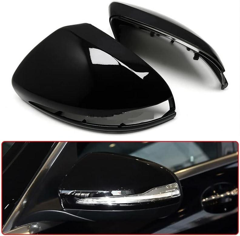 2Pcs LHD Car Side Rearview Mirror Caps Cover for Benz C E GLC Class W205 X253 W213 W222 2016-2020 ABS Car Accessories (Glossy Black)