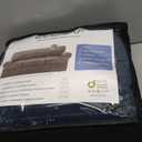 CUCRAF Cushion Sofa Cover 3 Piece Slipcovers, Soft Thick Velvet Couch Cover for Living Room, Washable High Stretch Furniture Protector with 2 Cushion Sofas Slipcover, (Large, Navy Blue)