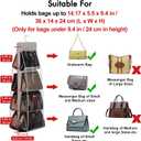 Lirex Handbag Hanging Purse Organizer for Closet, 8 Pocket Handbag Storage Organizer Hanger Oxford Cloth Closet Organizer for Family Closet Bedroom, Foldable and Universal Fit, Dark Grey