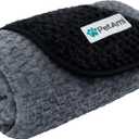PetAmi Waterproof Dog Blanket, Leakproof Puppy Blanket for Small Medium Dogs, Furniture Sofa Couch Cover Protector, Fleece Pet Throw Indoor Cat Kitten, Reversible Washable Soft Plush, 29x40 Black Gray