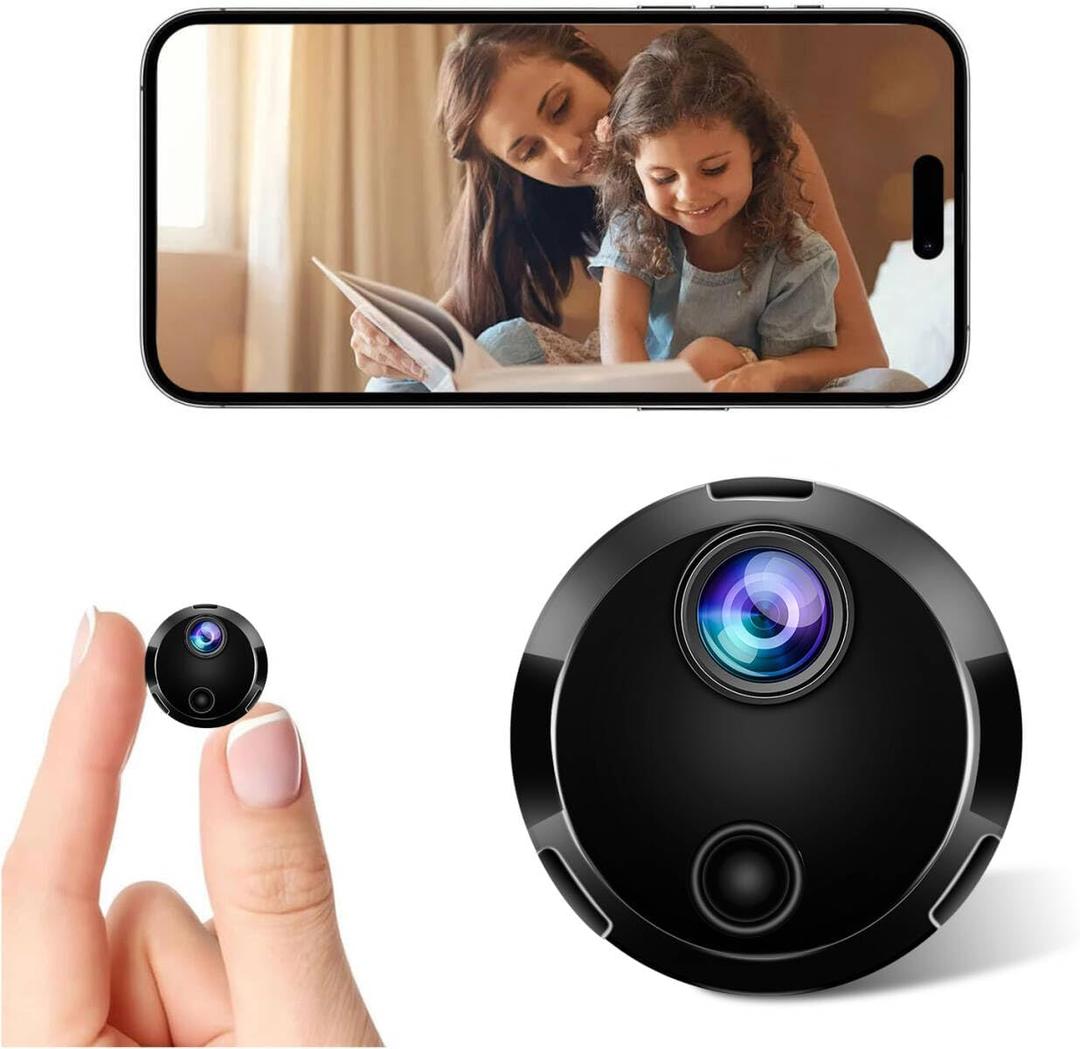 1080P HD WiFi Security Camera -Hidden Cameras - WiFi Camera - Spy Cam-Indoor Nanny Cam -Home Security for with App - Surveillance Cameras with Motion Detection and Night Vision (black)
