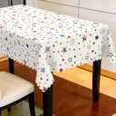 60"X84" 4th of July Tablecloth Patriotic Water Resistant 110g Fabric Fourth of July Table Cloths for Memorial Day, Independence Day Indoor Outdoor Decorations