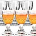 Mini Goblets, Set of 6, 0.5 oz Crystal Glasses, White Wine Glasses, Tequila Glasses