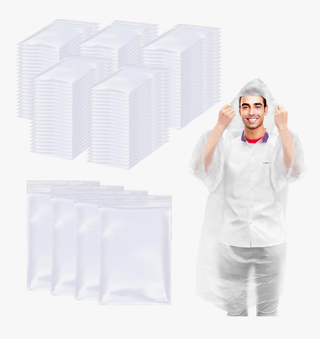 18 Pack Disposable Rain Ponchos for Adults Plastic Ponchos with Hood Raincoat Bulk for Men Women Camping Outdoor