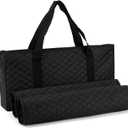 Mose Cafolo Empty American Mahjong Bag Set  Black Quilted Soft Case with 2 Wrappers for American Mahjong Tiles, Trays & Rack (Mahjong Case Only)