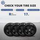 17 Inch Black Wheel Skins Compatible with 2010-2017 Chevrolet Equinox, Fits OEM 17" Factory 5 Double-Spoke Alloy Wheels #23406147, OEM Style Snap-On Wheel Covers 4-Pack