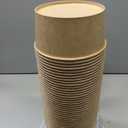 50Pcs 32 Oz Disposable Bowls with Lids, Kraft Paper Soup Bowls, Disposable Salad Bowls with Lids, Large Paper Bowls for Meal Prep, Hot & Cold Food