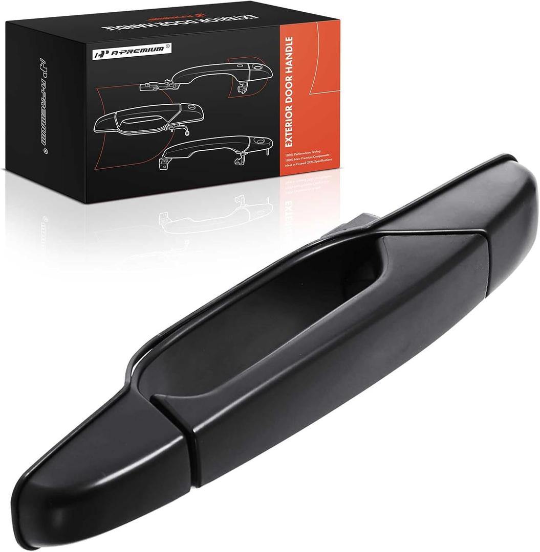 A-Premium Rear Right Passenger Side Exterior Door Handle Compatible with Chevrolet Silverado, Tahoe, Suburban, Avalanche & GMC Sierra, Yukon & Cadillac Escalade, Escalade ESV, Primed Black