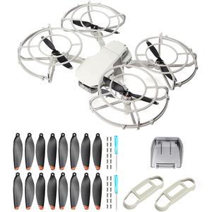 360 Mini 2 Propeller Guard+16Pcs Low-Noise Propellers and Quick-Release Blades Props+Gimbal Protector Cover+1Pair Propellers Holder for DJI Mini 2/Mini 2 SE/Mini SE/Mini 4K Drone Accessories