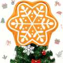 Eyourlife Christmas Gingerbread Tree Topper Snowflake Gingerbread Tree Topper Ornaments for Xmas Holiday Party Winter Indoor Outdoor Tree Top Decorations