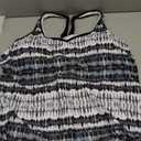 Yonique Womens Tankini Top Only Athletic Swim Top Modest Tankini Swimsuit No Bottom, 22 Plus, Black And White