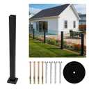 Glass Railing Mid Post 35.8",304 Stainless Steel Glass Balustrade Post with Spigot Slots for Indoors & Outdoors Railing of Deck,Balcony,Attic,Staircase (Mid Post,Black)