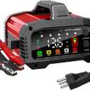 Battery Charger 0-25A, Smart Car Battery Charger and Maintainer 12V/24V LiFePO4 & Lead Acid Compatible with Temperature Compensation, for Car Truck Motorcycle Lawn Mower Boat Marine RV ATV SUV
