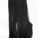 Topcosplay Women Wig Black Long Straight Middle Part Cosplay Halloween Costume Hair Wigs, Black
