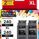 240XL Ink Cartridge Replacement for Canon 240XL Black Ink Cartridge, PG-240XL PG240 Works with PIXMA PIXMA MG3620 TS5120 MG3520 MG3220 MG2120 MG4220 MX392 MX452 MX522 Printer, 2 Pack Black