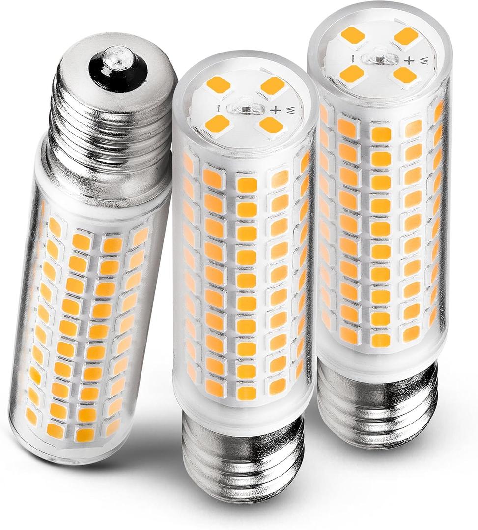 Heifymi E17 10 Watt LED Bulb 100W Equivalent 2700K Warm White 1000lm Non-Dimmable 120V E17 Intermediate Base LED Bulb for Desk Lamp, Ceiling Fan Lights, Headboard Reading Lights, Chandelier, 3 Pack