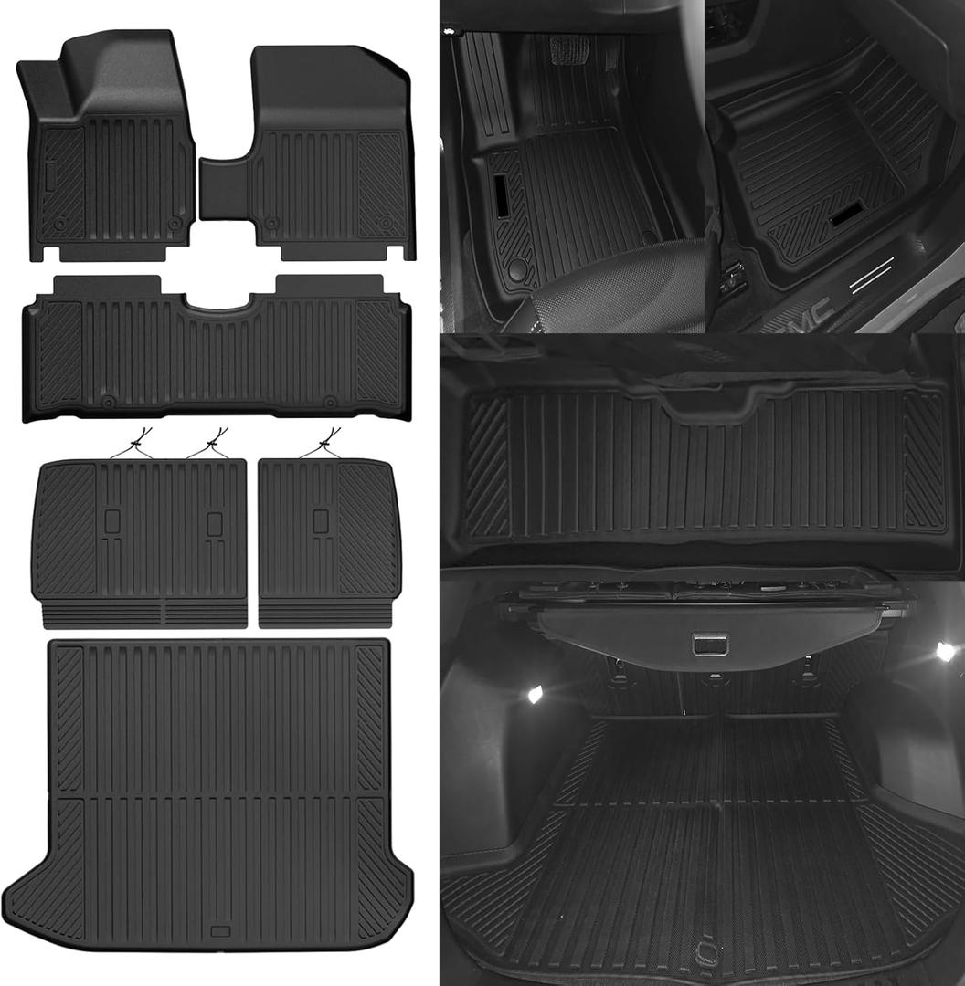 Custom Fit Floor Mats for 2025 2026 Hyundai Ioniq 5, All Weather TPE Floor Liners with Trunk Mat & Backrest Protectors, Odorless Full Set Interior Accessories