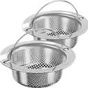 MR.SIGA Kitchen Sink Strainer, Stainless Steel Sink Drain Strainer, Dishwasher Safe, 2 Pack