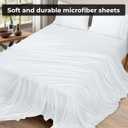 Royale Linens Full Flat Sheet - Ultra Soft Brushed 1800 Microfiber Flat Sheets Only - Wrinkle Free & Stain Resistant - Hotel Quality Top Sheet for Bed (Full, White)