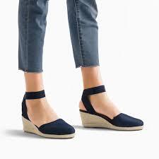 Women's Comfort Elastic Ankle Strap Shoes Espadrilles Wedge Sandals Navy
Navy, Uk 6