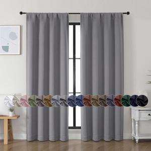 Grey Curtains 2Pcs 72x34Inc