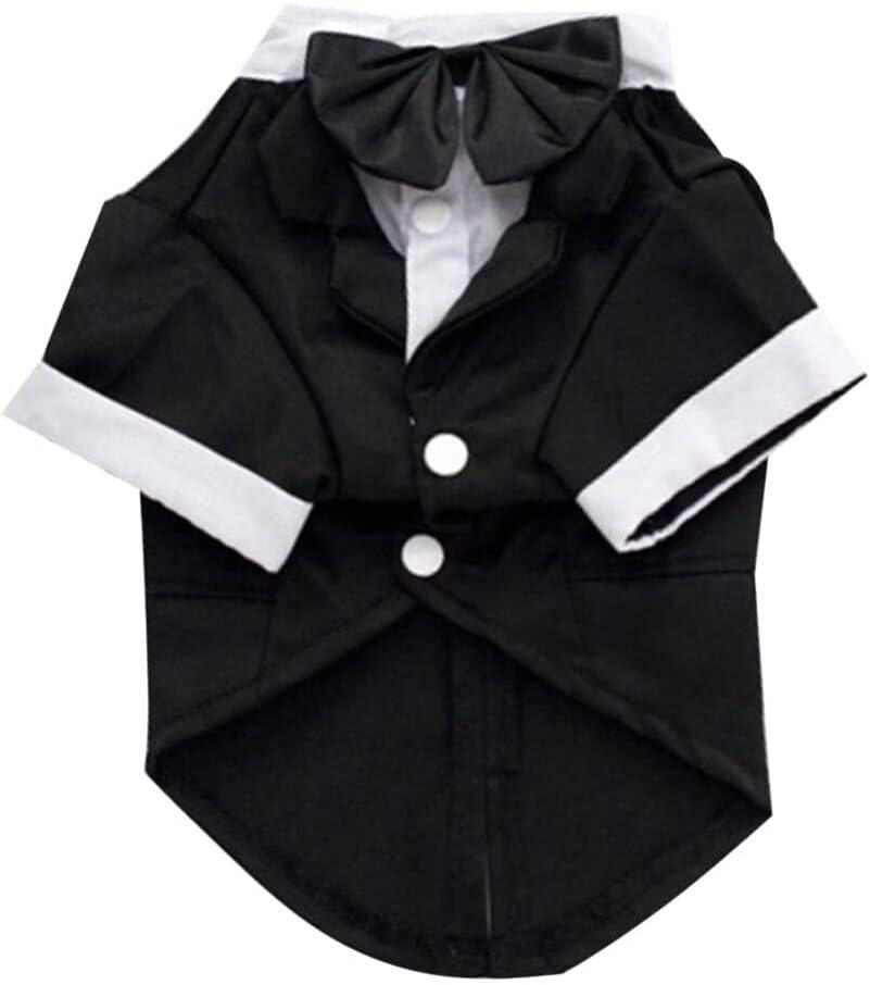 Dog Tuxedo Wedding Suit with Bow Tie Stylish Pet Costume for Weddings Birthdays and Special Occasions Black Color Comfortable and Adorable Tux, XXL 
