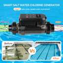 Salt Water Pool Chlorinator System – Smart Saltwater Chlorine Generator with Titanium Cell, FCC & ETL Certified, Wi-Fi & App Control, Digital Panel, Self-Cleaning, for Pools up to 40,000 Gallons