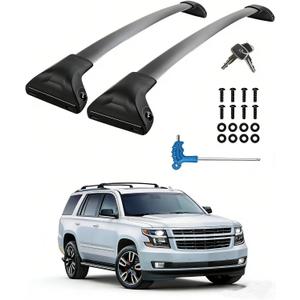 220lbs Upgraded Suburban/Tahoe Heavy Duty Roof Racks Cross Bars Compatible with 2015-2020 Chevy Suburban & Tahoe, GMC Yukon & Yukon XL, Escalade & Escalade ESV, Aluminum Cargo Bars w/Anti-Theft Lock