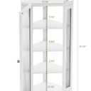 Bathroom Corner Wall Cabinet, Metal Medicine Cabinet with Glass Doors and Shelves, Hanging Corner Storage Cabinet for Bathroom, Kitchen, Laundry Room (White), 15.94"D X 22.24"W X 41.34"H