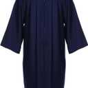 FtyFty Unisex Adult Matte Graduation Cap and Gown Tassel Set (48''FF(5'3''-5'5''), Navy Blue)