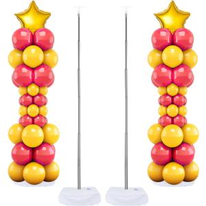 Balloon Column Stand Set of 2, 6.6ft Balloon Arch Stand Adjustable Balloon Column kit with Base Telescopic for Baby Shower Wedding Birthday Graduation Party Decorations (2)